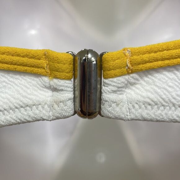 NWOT Cupshe Yellow White One Piece Swimsuit.  Size M medium 8/10 - Picture 7 of 13